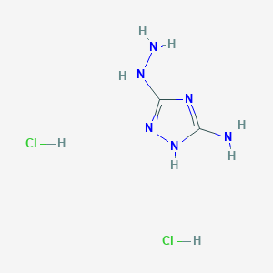 molecular formula C2H8Cl2N6 B2542040 5-hydrazinyl-4H-1,2,4-triazol-3-amine dihydrochloride CAS No. 61033-37-2