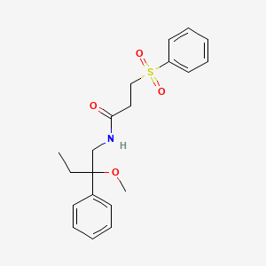 molecular formula C20H25NO4S B2542042 N-(2-methoxy-2-phenylbutyl)-3-(phenylsulfonyl)propanamide CAS No. 1704669-89-5