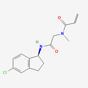 molecular formula C15H17ClN2O2 B2542054 N-[2-[[(1S)-5-Chloro-2,3-dihydro-1H-inden-1-yl]amino]-2-oxoethyl]-N-methylprop-2-enamide CAS No. 2198289-36-8