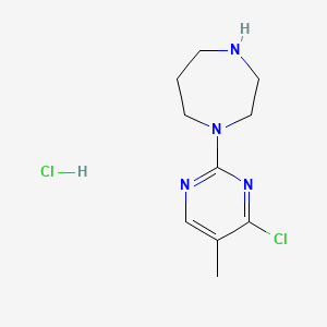 molecular formula C10H16Cl2N4 B2542055 1-(4-Chloro-5-methylpyrimidin-2-yl)-1,4-diazepane hydrochloride CAS No. 1353947-71-3