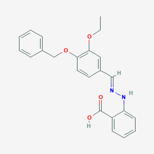 molecular formula C23H22N2O4 B254206 2-{2-[4-(Benzyloxy)-3-ethoxybenzylidene]hydrazino}benzoic acid 