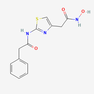 molecular formula C13H13N3O3S B2542060 N-hydroxy-2-(2-(2-phenylacetamido)thiazol-4-yl)acetamide CAS No. 878065-74-8