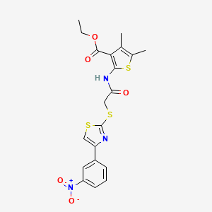 Ethyl 4,5-dimethyl-2-(2-((4-(3-nitrophenyl)thiazol-2-yl)thio)acetamido)thiophene-3-carboxylate