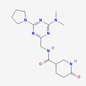 N-((4-(dimethylamino)-6-(pyrrolidin-1-yl)-1,3,5-triazin-2-yl)methyl)-6-oxopiperidine-3-carboxamide