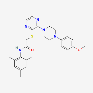 molecular formula C26H31N5O2S B2542069 N-mesityl-2-((3-(4-(4-methoxyphenyl)piperazin-1-yl)pyrazin-2-yl)thio)acetamide CAS No. 1189888-90-1