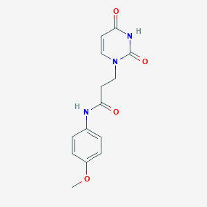 molecular formula C14H15N3O4 B254207 3-(2,4-dioxo-3,4-dihydropyrimidin-1(2H)-yl)-N-(4-methoxyphenyl)propanamide 