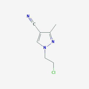 molecular formula C7H8ClN3 B2542076 1-(2-chloroethyl)-3-methyl-1H-pyrazole-4-carbonitrile CAS No. 910857-85-1