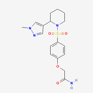 2-(4-{[2-(1-methyl-1H-pyrazol-4-yl)piperidin-1-yl]sulfonyl}phenoxy)acetamide