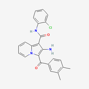2-amino-N-(2-chlorophenyl)-3-(3,4-dimethylbenzoyl)indolizine-1-carboxamide