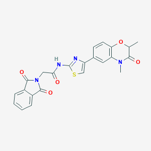 molecular formula C23H18N4O5S B254208 N-[4-(2,4-dimethyl-3-oxo-1,4-benzoxazin-6-yl)-1,3-thiazol-2-yl]-2-(1,3-dioxoisoindol-2-yl)acetamide 
