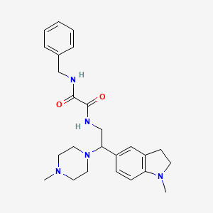 molecular formula C25H33N5O2 B2542080 N1-benzyl-N2-(2-(1-methylindolin-5-yl)-2-(4-methylpiperazin-1-yl)ethyl)oxalamide CAS No. 922068-12-0
