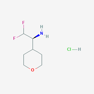 (1S)-2,2-Difluoro-1-(oxan-4-yl)ethanamine;hydrochloride
