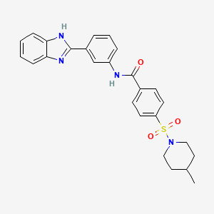 molecular formula C26H26N4O3S B2542085 N-(3-(1H-benzo[d]imidazol-2-yl)phenyl)-4-((4-methylpiperidin-1-yl)sulfonyl)benzamide CAS No. 683770-01-6