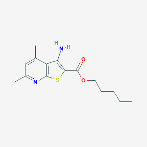 molecular formula C15H20N2O2S B254210 Pentyl 3-amino-4,6-dimethylthieno[2,3-b]pyridine-2-carboxylate 