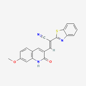 (E)-2-(benzo[d]thiazol-2-yl)-3-(2-hydroxy-7-methoxyquinolin-3-yl)acrylonitrile