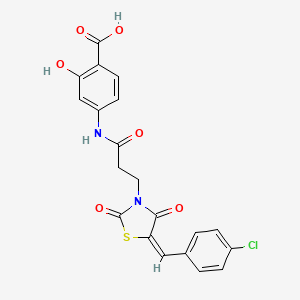 (E)-4-(3-(5-(4-chlorobenzylidene)-2,4-dioxothiazolidin-3-yl)propanamido)-2-hydroxybenzoic acid