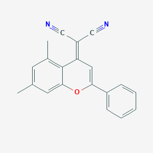 molecular formula C20H14N2O B254211 2-(5,7-dimethyl-2-phenyl-4H-chromen-4-ylidene)malononitrile 