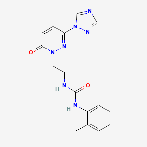 molecular formula C16H17N7O2 B2542115 1-(2-(6-氧代-3-(1H-1,2,4-三唑-1-基)吡哒嗪-1(6H)-基)乙基)-3-(邻甲苯基)脲 CAS No. 1448071-72-4