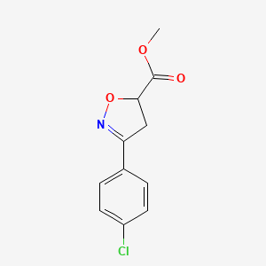molecular formula C11H10ClNO3 B2542121 Methyl 3-(4-chlorophenyl)-4,5-dihydro-5-isoxazolecarboxylate CAS No. 91258-47-8
