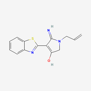 molecular formula C14H13N3OS B2542125 5-amino-4-(1,3-benzothiazol-2-yl)-1-(prop-2-en-1-yl)-1,2-dihydro-3H-pyrrol-3-one CAS No. 880446-64-0