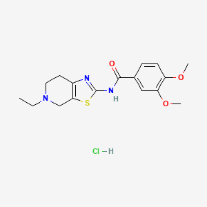 molecular formula C17H22ClN3O3S B2542141 Chlorhydrate de N-(5-éthyl-4,5,6,7-tétrahydrothiazolo[5,4-c]pyridin-2-yl)-3,4-diméthoxybenzamide CAS No. 1189459-66-2