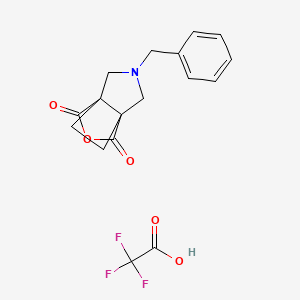 molecular formula C17H16F3NO5 B2542144 7-Benzyl-3-oxa-7-azatricyclo[3.3.2.0,1,5]decane-2,4-dione trifluoroacetic acid CAS No. 2225141-37-5