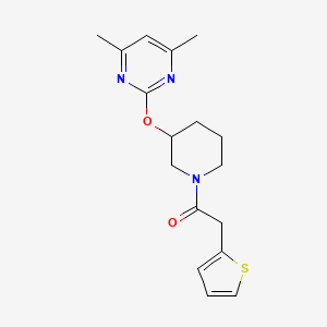 molecular formula C17H21N3O2S B2542147 1-(3-((4,6-二甲基嘧啶-2-基)氧基)哌啶-1-基)-2-(噻吩-2-基)乙酮 CAS No. 2097926-32-2