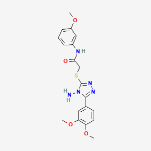 molecular formula C19H21N5O4S B2542153 2-((4-amino-5-(3,4-dimethoxyphenyl)-4H-1,2,4-triazol-3-yl)thio)-N-(3-methoxyphenyl)acetamide CAS No. 840486-94-4