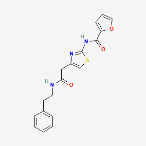 molecular formula C18H17N3O3S B2542156 N-(4-(2-oxo-2-(phenethylamino)ethyl)thiazol-2-yl)furan-2-carboxamide CAS No. 923684-45-1