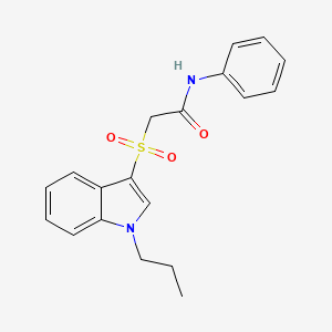 molecular formula C19H20N2O3S B2542159 N-phenyl-2-(1-propylindol-3-yl)sulfonylacetamide CAS No. 850932-51-3