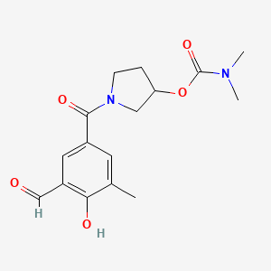 molecular formula C16H20N2O5 B2542171 [1-(3-Formyl-4-hydroxy-5-methylbenzoyl)pyrrolidin-3-yl] N,N-dimethylcarbamate CAS No. 2224334-26-1
