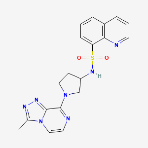 molecular formula C19H19N7O2S B2542178 N-(1-(3-méthyl-[1,2,4]triazolo[4,3-a]pyrazin-8-yl)pyrrolidin-3-yl)quinoline-8-sulfonamide CAS No. 2034383-23-6