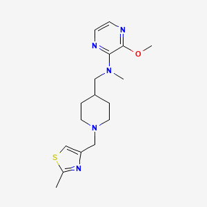 molecular formula C17H25N5OS B2542181 3-Methoxy-N-methyl-N-[[1-[(2-methyl-1,3-thiazol-4-yl)methyl]piperidin-4-yl]methyl]pyrazin-2-amine CAS No. 2415533-01-4