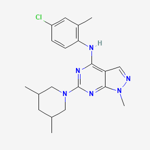 molecular formula C20H25ClN6 B2542182 N-(4-chloro-2-methylphenyl)-6-(3,5-dimethylpiperidin-1-yl)-1-methyl-1H-pyrazolo[3,4-d]pyrimidin-4-amine CAS No. 897758-02-0