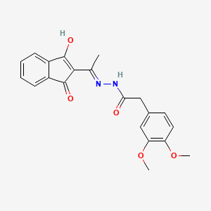 2-(3,4-dimethoxyphenyl)-N'-[1-(1,3-dioxo-2,3-dihydro-1H-inden-2-ylidene)ethyl]acetohydrazide