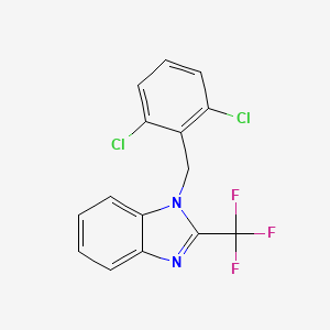 molecular formula C15H9Cl2F3N2 B2542191 1-[(2,6-Dichlorophenyl)methyl]-2-(trifluoromethyl)benzimidazole CAS No. 478030-51-2