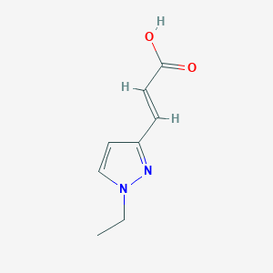 molecular formula C8H10N2O2 B2542192 (E)-3-(1-Ethylpyrazol-3-yl)prop-2-enoic acid CAS No. 2229686-69-3