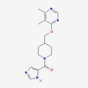 [4-[(5,6-Dimethylpyrimidin-4-yl)oxymethyl]piperidin-1-yl]-(1H-imidazol-5-yl)methanone