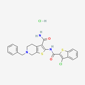 6-Benzyl-2-(3-chlorobenzo[b]thiophene-2-carboxamido)-4,5,6,7-tetrahydrothieno[2,3-c]pyridine-3-carboxamide hydrochloride