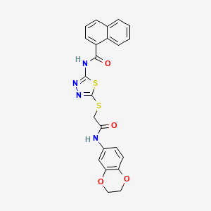 N-(5-((2-((2,3-dihydrobenzo[b][1,4]dioxin-6-yl)amino)-2-oxoethyl)thio)-1,3,4-thiadiazol-2-yl)-1-naphthamide