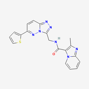 molecular formula C19H15N7OS B2542200 N-( (6-(thiophène-2-yl)-[1,2,4]triazolo[4,3-b]pyridazin-3-yl)méthyl)-2-méthylimidazo[1,2-a]pyridine-3-carboxamide CAS No. 1903718-12-6