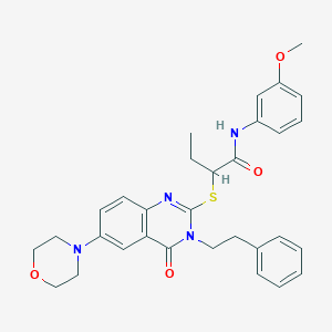 N-(3-methoxyphenyl)-2-((6-morpholino-4-oxo-3-phenethyl-3,4-dihydroquinazolin-2-yl)thio)butanamide