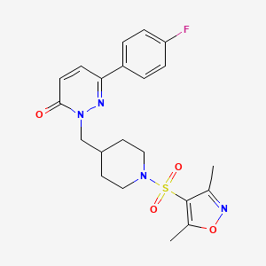 molecular formula C21H23FN4O4S B2542205 2-({1-[(3,5-ジメチル-1,2-オキサゾール-4-イル)スルホニル]ピペリジン-4-イル}メチル)-6-(4-フルオロフェニル)-2,3-ジヒドロピリダジン-3-オン CAS No. 2097883-54-8