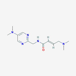 molecular formula C13H21N5O B2542216 (E)-4-(Dimethylamino)-N-[[5-(dimethylamino)pyrimidin-2-yl]methyl]but-2-enamide CAS No. 2411322-77-3