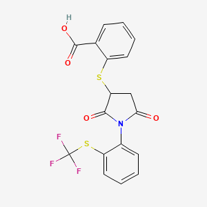 2-((2,5-Dioxo-1-(2-((trifluoromethyl)thio)phenyl)pyrrolidin-3-yl)thio)benzoic acid