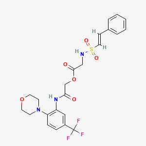 [2-[2-morpholin-4-yl-5-(trifluoromethyl)anilino]-2-oxoethyl] 2-[[(E)-2-phenylethenyl]sulfonylamino]acetate