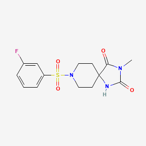 molecular formula C14H16FN3O4S B2542223 8-((3-氟苯基)磺酰基)-3-甲基-1,3,8-三氮杂螺[4.5]癸烷-2,4-二酮 CAS No. 941880-96-2