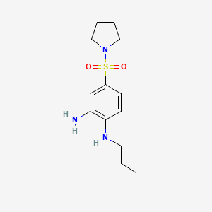 molecular formula C14H23N3O2S B2542229 N-[2-アミノ-4-(ピロリジン-1-イルスルホニル)フェニル]-N-ブチルアミン CAS No. 885460-72-0