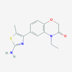 molecular formula C14H15N3O2S B254223 6-(2-amino-5-methyl-1,3-thiazol-4-yl)-4-ethyl-2H-1,4-benzoxazin-3(4H)-one 