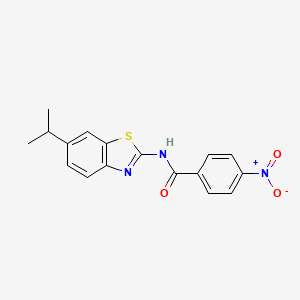 molecular formula C17H15N3O3S B2542234 N-(6-イソプロピルベンゾ[d]チアゾール-2-イル)-4-ニトロベンズアミド CAS No. 892853-76-8